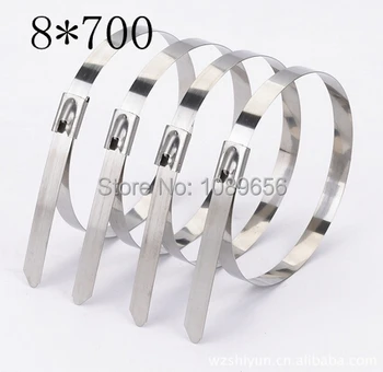 

100PCS 8*700 mm stainless steel CABLE TIES LOCK TIE WRAP Corrosion Resistance