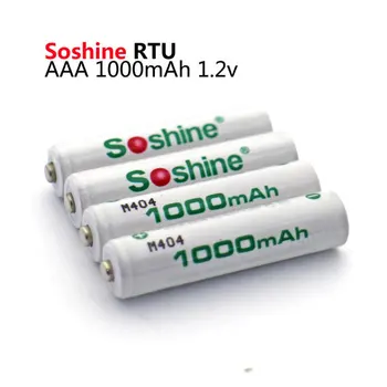 

4pcs Original Soshine RTU AAA 1.2V 1000mah Pre-Charged Rechargeable Ni-MH Battery with Battery Box