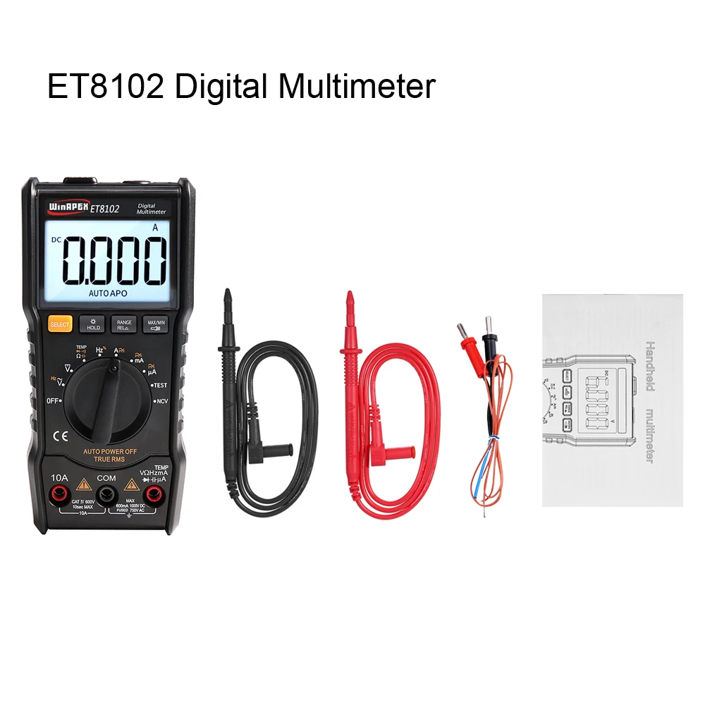 Цифровой мультиметр ET8102 тестер 3 5/6 мини AC DC 6000 истинный RMS цифровой вольтметр 1000 В