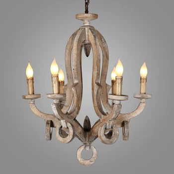 

Scandinavian Nordic American Vintage Solid Wood Villadom Chandelier