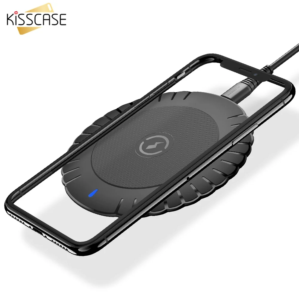 KISSCASE 10 Вт Быстрое беспроводное зарядное устройство для samsung Galaxy S9 + S8 S7 Note 9 Edge USB Qi