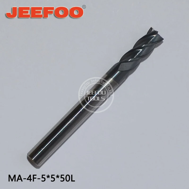 

MA-4F-5*5*50L Solid Tungsten Steel Metal Cutter Tool, 4 Flute End Mill Cutter for Stainless Steel Milling Tools