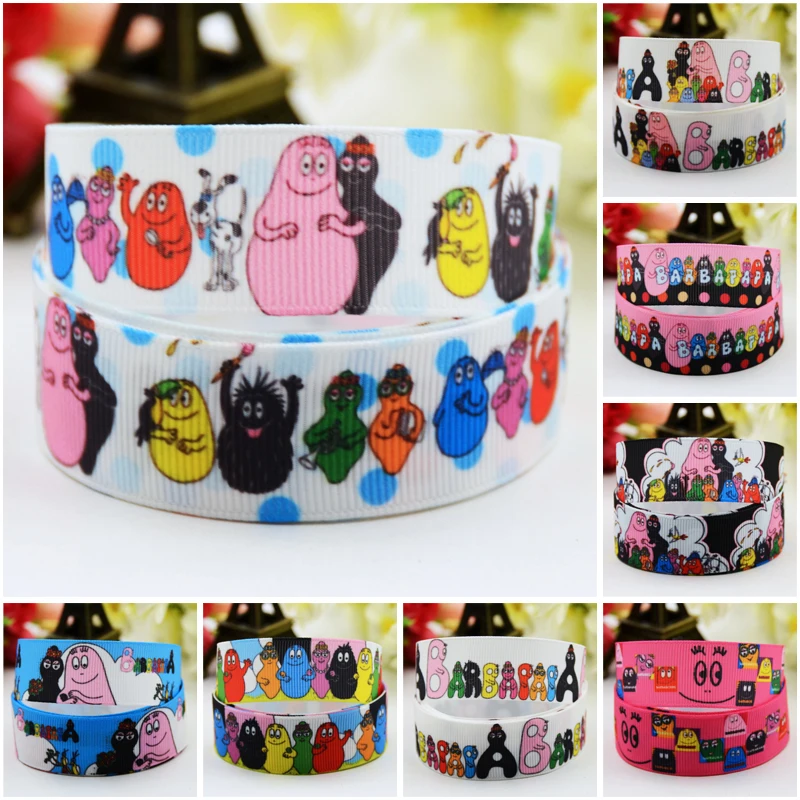 

7/8'' (22mm) Barbapapa Cartoon Character printed Grosgrain Ribbon party decoration satin ribbons OEM 10 Yards