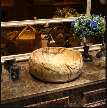 

Round bathroom ceramic counter top wash basin sinks ceramic basin
