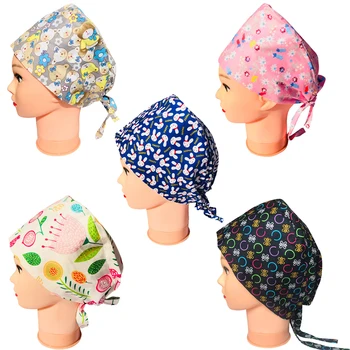 

Unisex Food Service Working Beauty Cap Men Female Cap Practical Medical Surgical Surgery Hat Nurses Printing Cap Doctor Hat