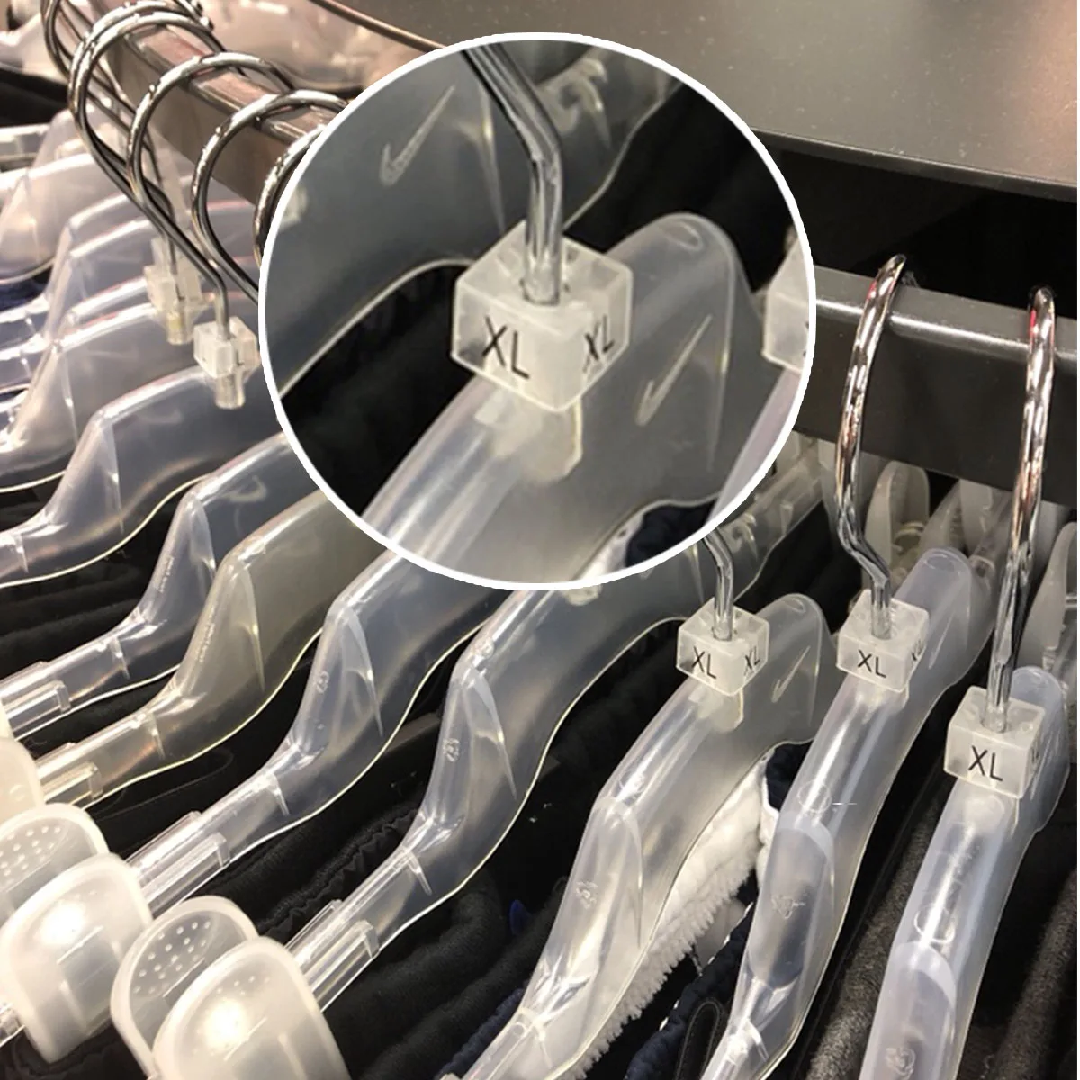 

XXS to 5XL 150 pcs Plastic Size Markers for Clothing Hanger,Tags Cube For Clothes Hanger, Hanger Accessories snap-on