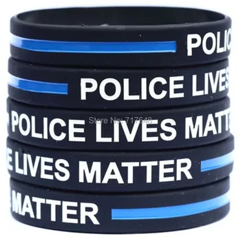 

100pcs Police lives matter wristband silicone bracelets free shipping by ePacket A