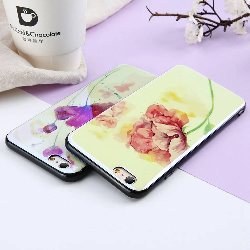 KISSCASE Новый чернильный рисунок чехол для iPhone X 8 6 S Plus 7 Plu Чехлы голубой свет мягкий
