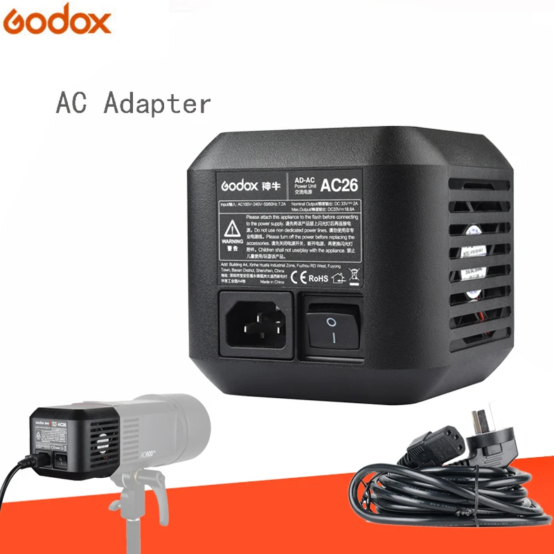 

Godox AC-26 AC Power Unit Source Adapter with Cable for AD600PRO