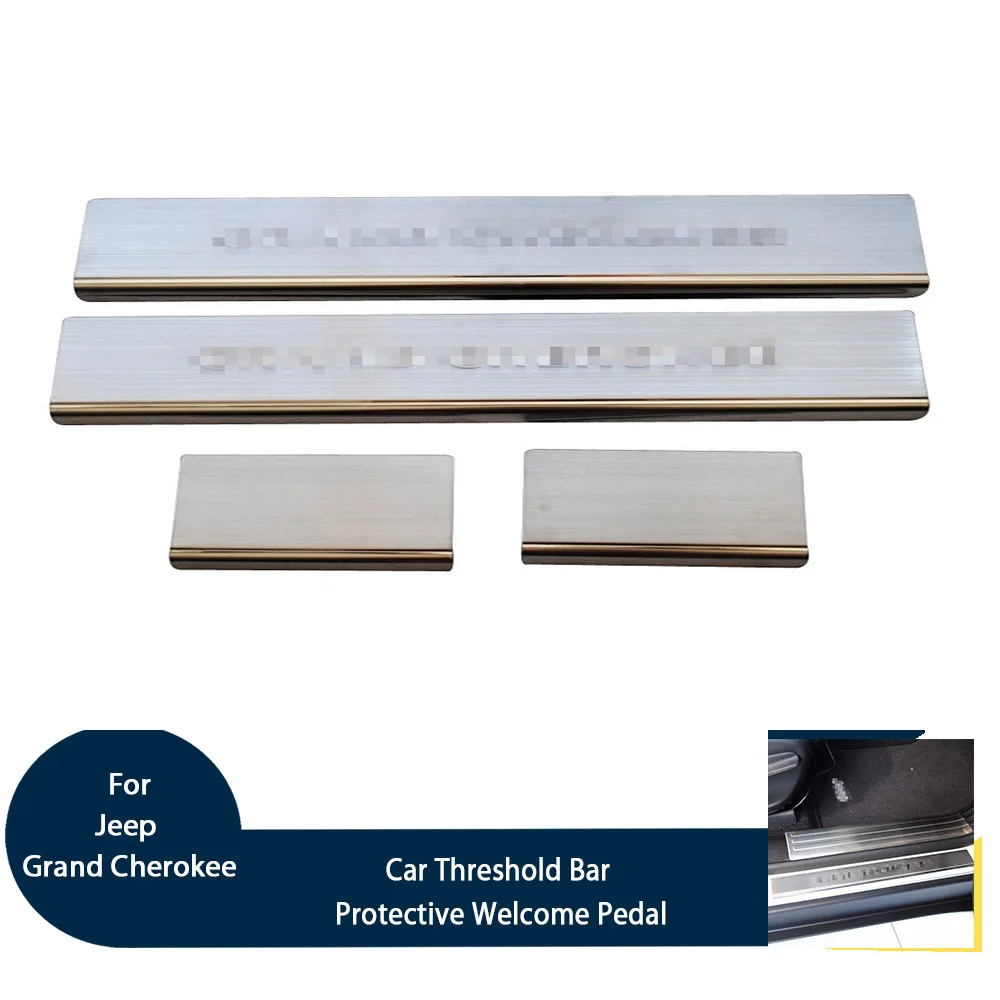 

Car Door Sill Scuff Plate Protective Welcome Pedal set for Jeep Grand Cherokee 2014 Stainless Steel Stickers Trim Accessories