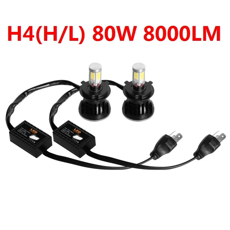 Комплект светодиодных фар 2 шт. 40 Вт H4 Hi/Lo 9001 HB2 H4(H/L) EMC 8000LM H13 9004 9007 HB5 биксенон|led