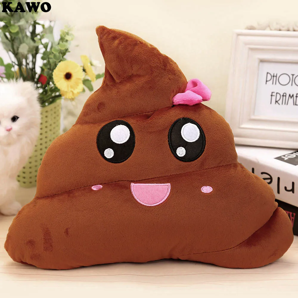 KAWO Симпатичные Poop Expression Girl Emotion Подушка плюшевая игрушка для декорации дома Рождественский подарок