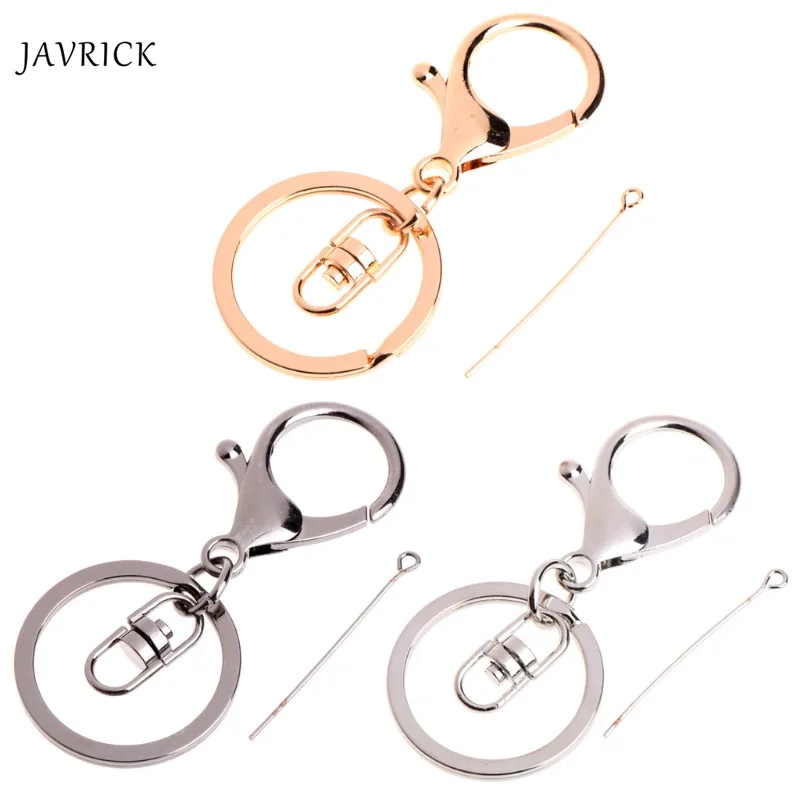 

JAVRICK Key Ring Pendant Brief Golden Silver Keychain Clasp Buckle Keyfob Clip Accessory