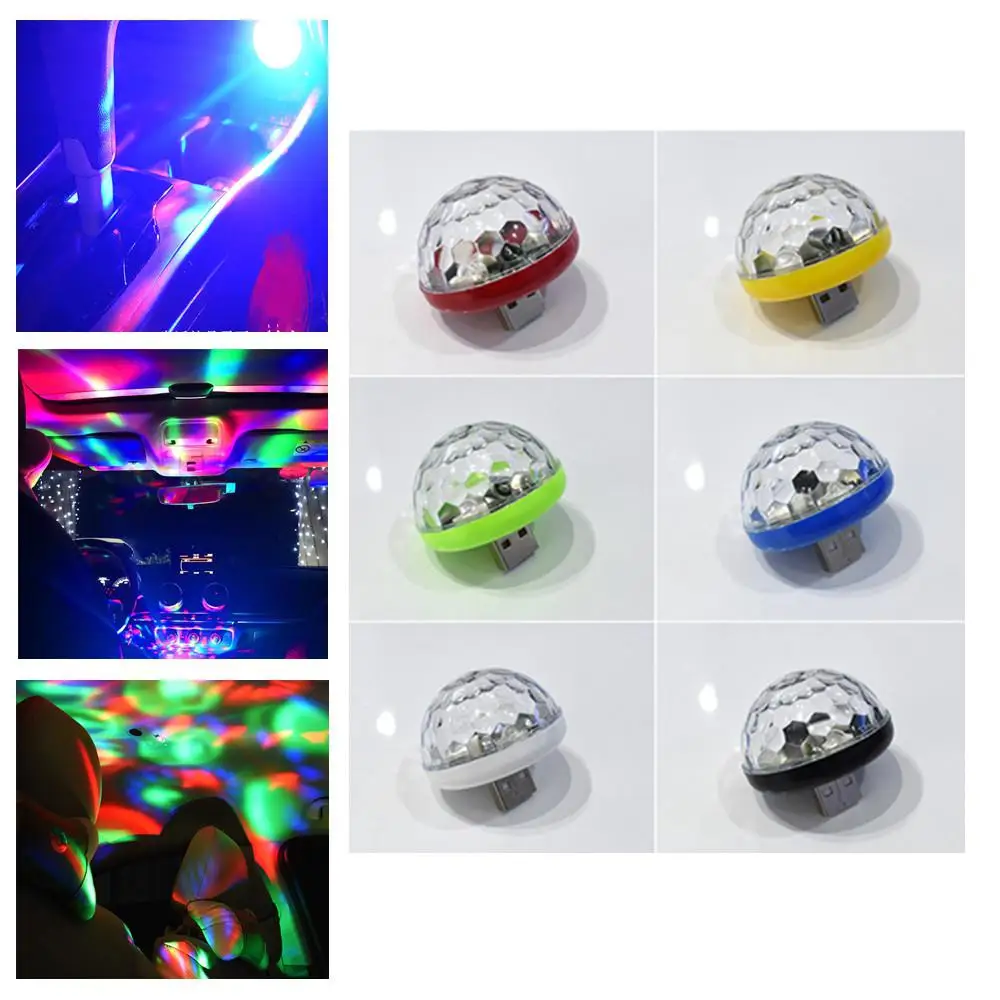 Мини USB Голосовое управление RGB светодиодный светильник магический шар DJ диско светильник вечерние светильник s для автомобиля Android Apple мобильный телефон