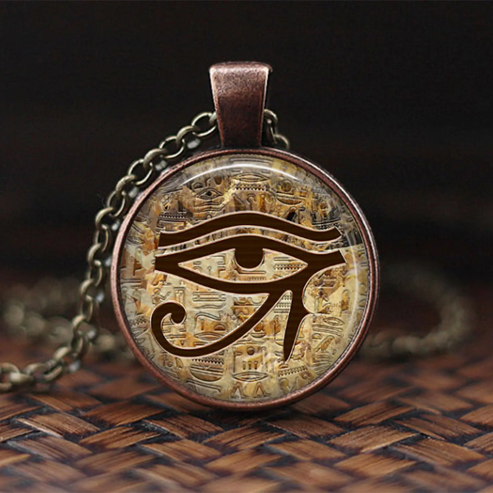 Готический Египетский Властелин преисподней кулон с анубисом ожерелье винтажная Женская мода ювелирные изделия подарок Серебряная цепочка, стекло, кабошон - Окраска металла: 8