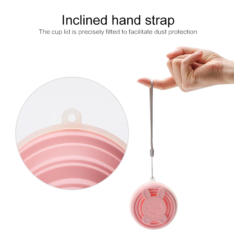 

New portable silicone folding cup kettle High temperature resistant cup Outdoor travel sports with lid cup 200 ml