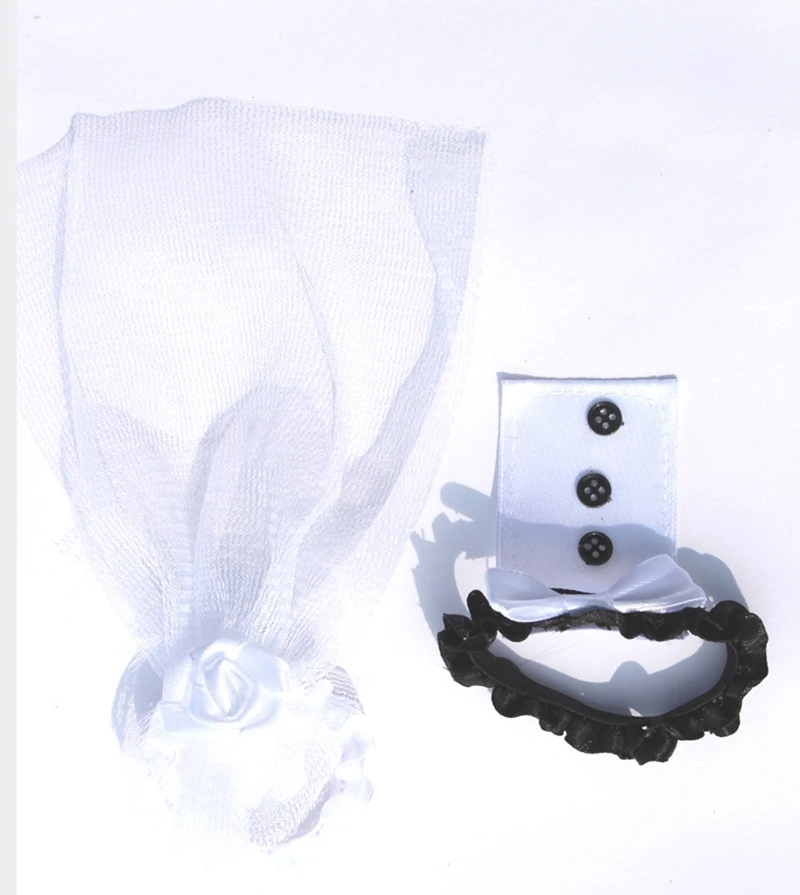 

2Pc Bridal Veil Bow Tie Bride & Groom Tux Bridal Veil Wedding Decoration Party Toasting Wine Glasses Decor Wedding Centerpieces