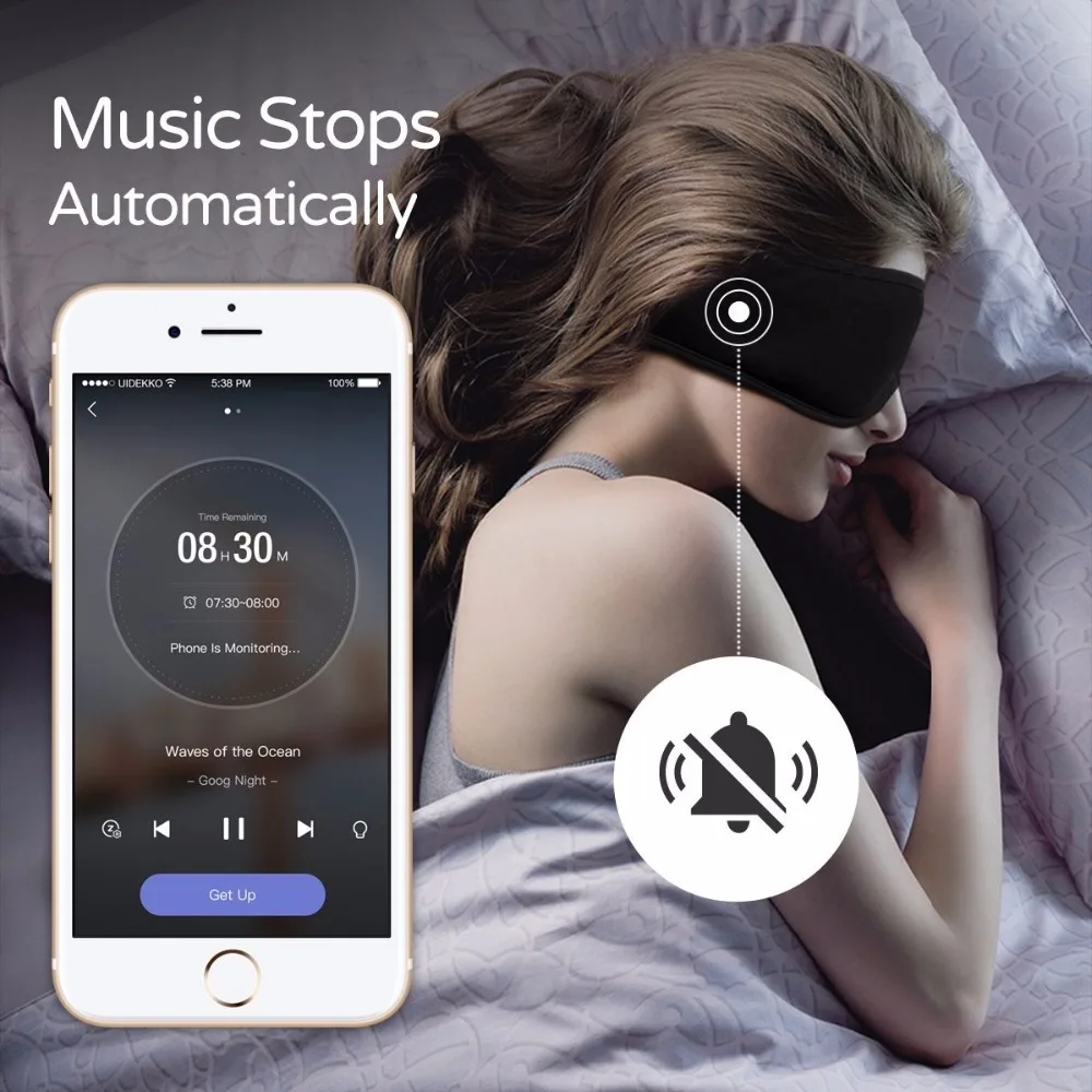 Xiaomi Sleepace стерео наушники маска для сна держатель телефона мягкие глаз