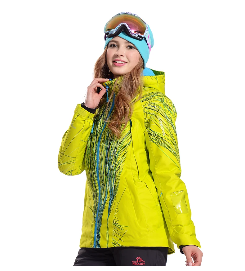 Пелльо Одежда высшего качества Для женщин лыжный костюм Водонепроницаемый супер теплый горные лыжи костюм Лыжная куртка+ сноуборд брюки лыжные