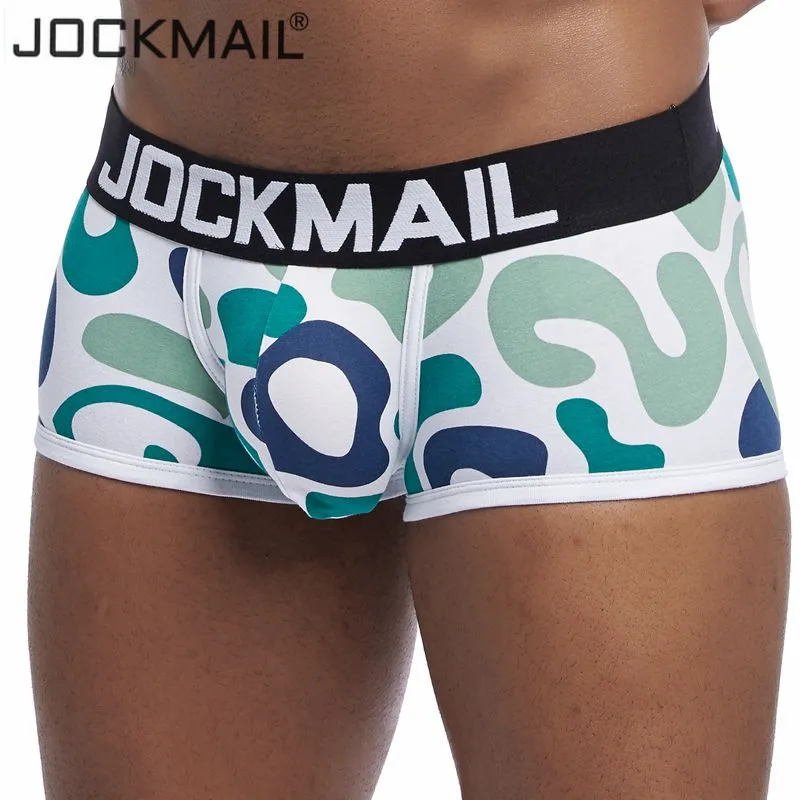 JOCKMAIL сексуальные мужские трусы боксеры cueca мужские хлопковые трусы мужские боксеры камуфляжные Мягкие Трусы Шорты Мужские трусы с принтом