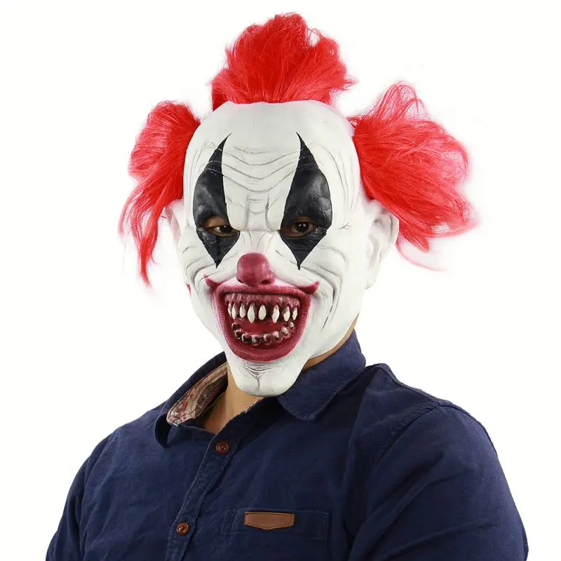 

Halloween Party Escape Dress Up Party Mask for Adult Halloween Horror Sorcerer Clown Mask Latex Full Face Mask For Masquerade