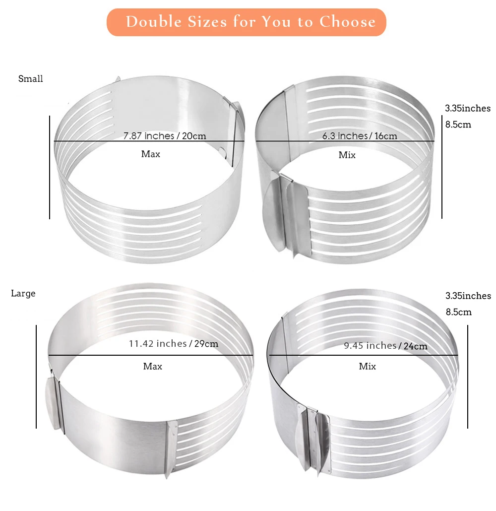 Нержавеющая сталь Регулируемый слой торта слайсер набор мусс форма для нарезки торта кольцо Инструменты для выпечки, сделай сам торт инструменты