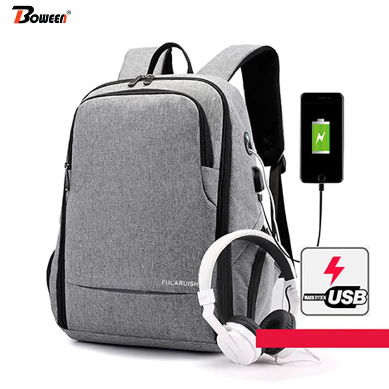 

USB Charging Laptop Backpack Men Oxford College Wind High Student School Bags Large Capacity Travel Back Pack Male Bag Pack 2019