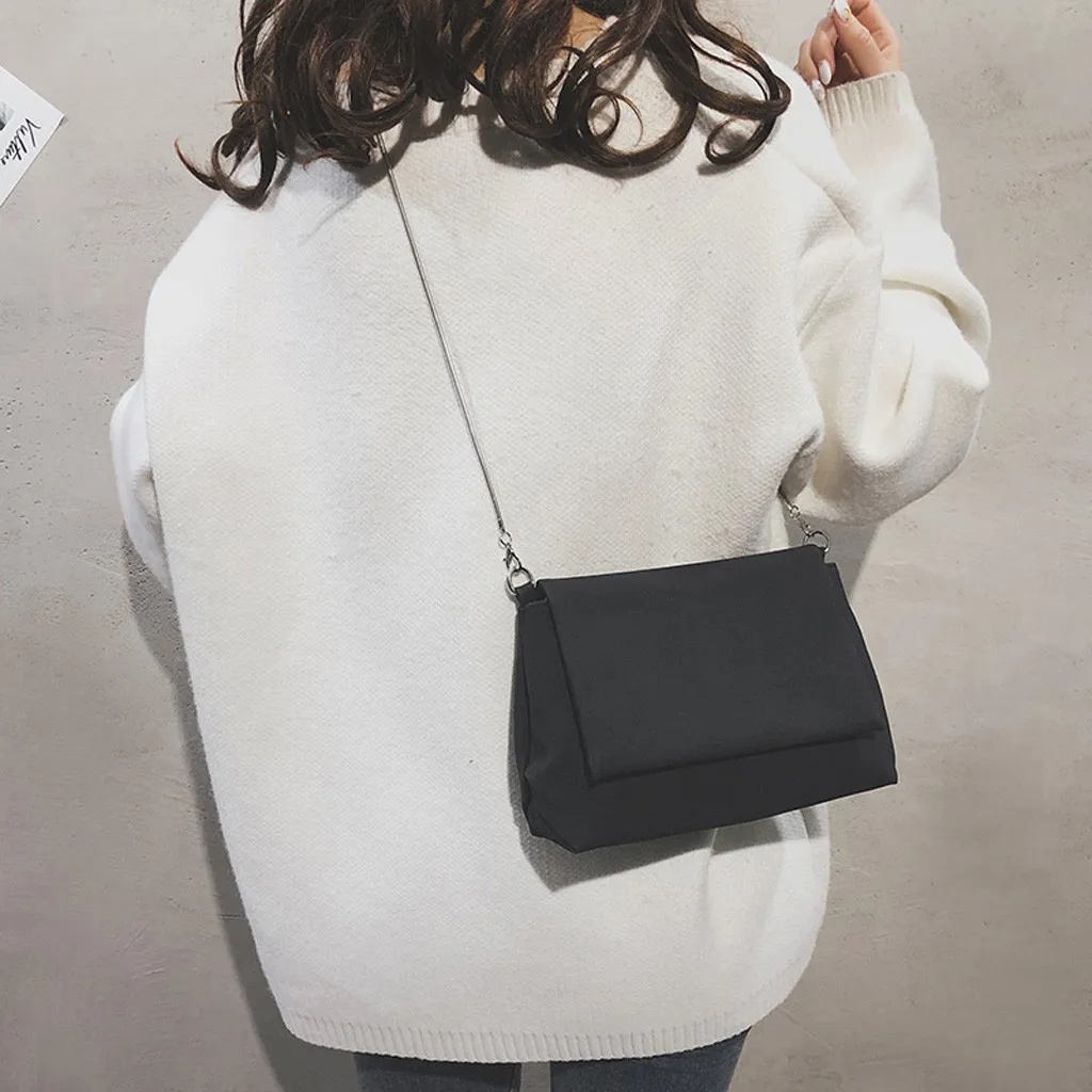 

Brand Solid Color Chain Shoulder Bag Women Fashion Scrub Retro Solid Color Joker Messenger Bag Sac a Main Femme Bolsa Feminina