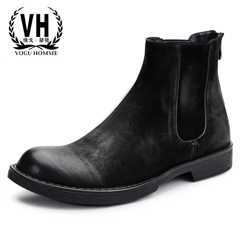 cowhide chelsea boots