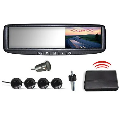 Car Rearview Mirror with 4.3 Inch LCD Screen and 4 Wireless Parking Sensors (Buzzer Alarm) | Автомобили и мотоциклы