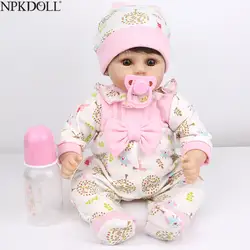 NPKDOLL новейшая Мягкая силиконовая кукла реборн подарок для детей игрушки для девочек 18 дюймов Кукла 45 см реалистичный новорожденный Bebes Reborn