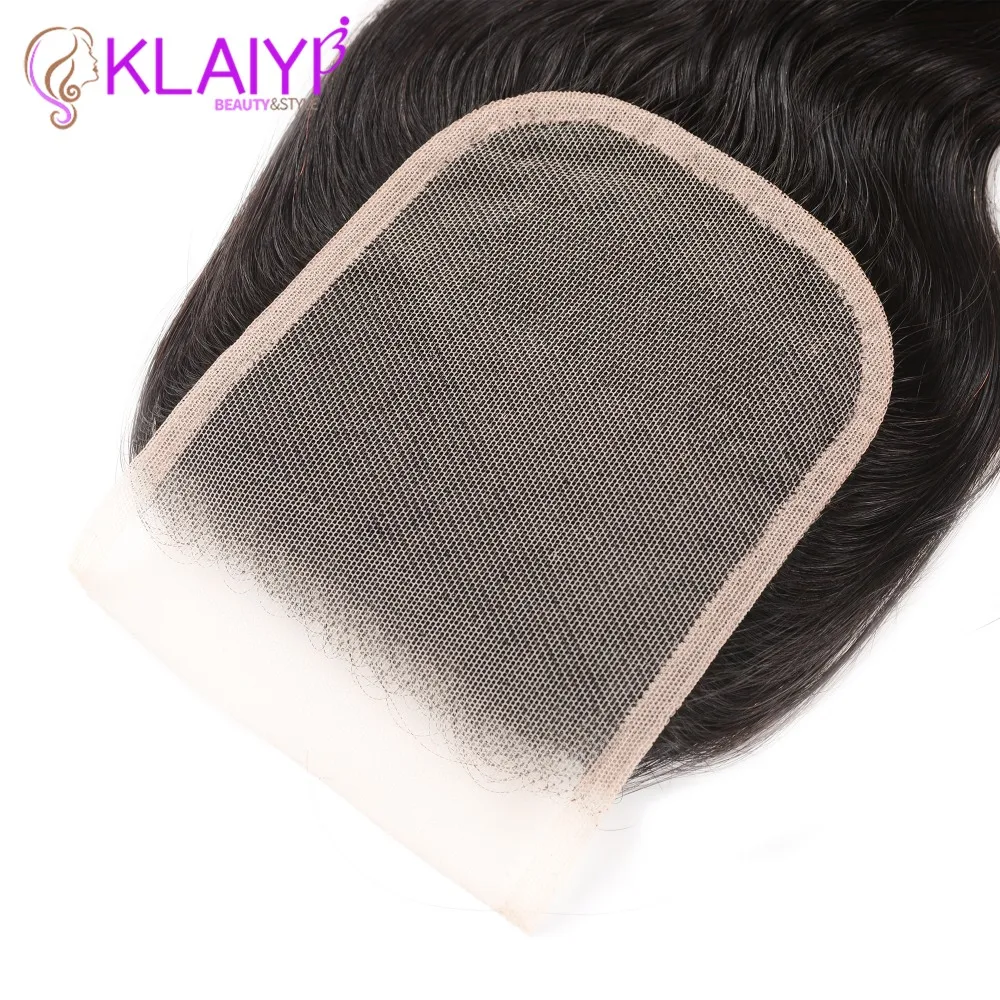 Klaiyi волосы прозрачные кружева закрытие бразильские прямые волосы remy волосы часть 4*4 мягкие швейцарские кружева натуральный цвет 10-20 дюймов
