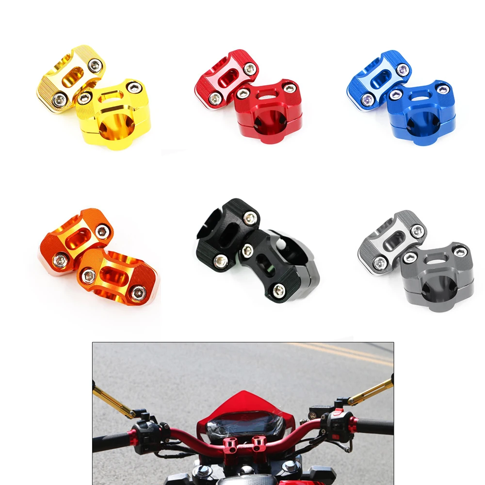 

CNC Aluminum Knight Motorcycle 28mm Handlebar Riser Adjustable Clamp Universal for Honda MSX125 KTM Duke 390 7 Colors