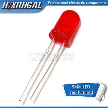 100 шт красный светоизлучающие диоды красный поворот красный 5 мм led и hjxrhgal