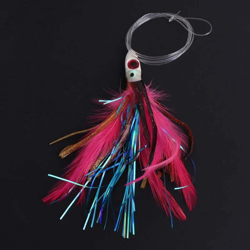 

Fishing Bait With Lead Head Line Feather Lure Octopus Trolling Skirt Accessories
