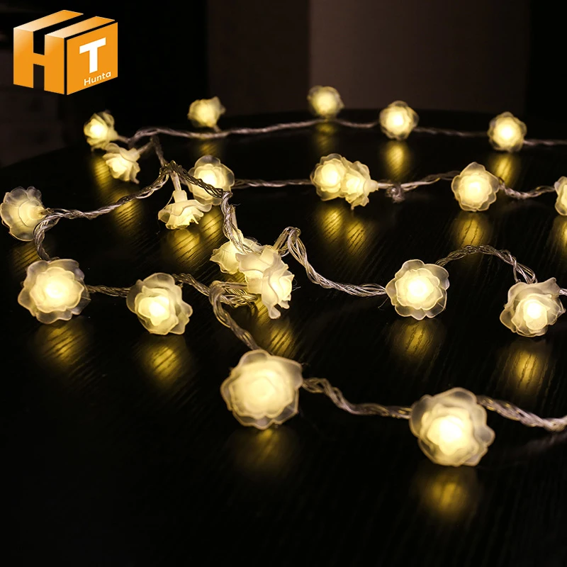 

Rose LED String Lights 5m 50LEDs / 10m 100LEDs for Wedding Birthday Garden Party Decoration Christmas Fairy Lights