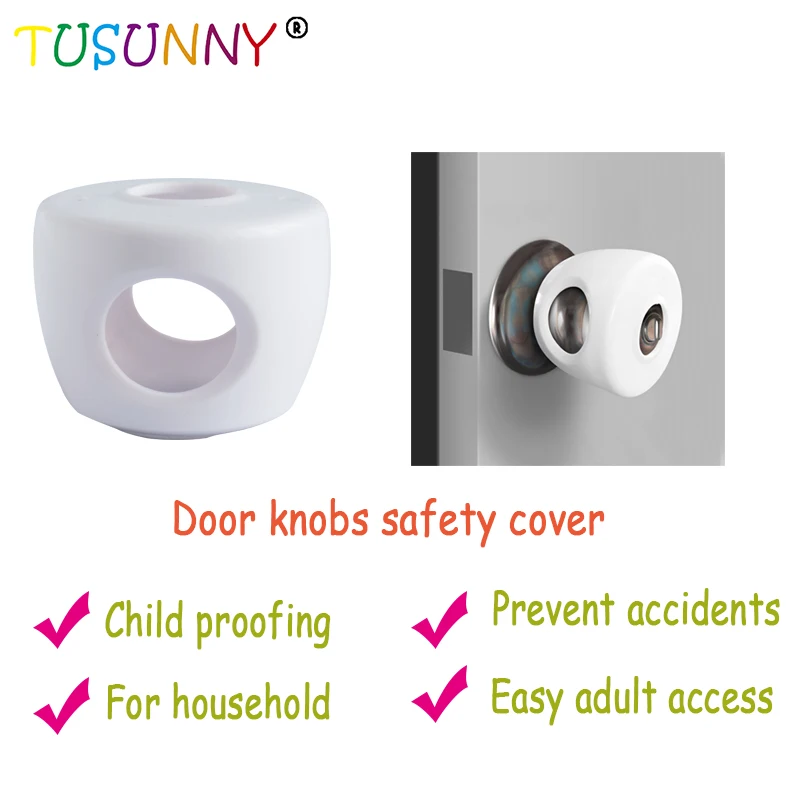 Tusunny 4pcs Wholesale Baby Safety Rubber Door Knob Covers Door