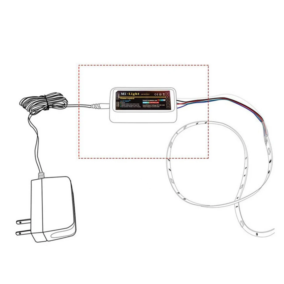 Milight FUT096 RGBW Сенсорный экран Led пульт дистанционного управления 2 шт 2,4G 4-зоны беспроводной светодиодный rgb контроллер для Светодиодные