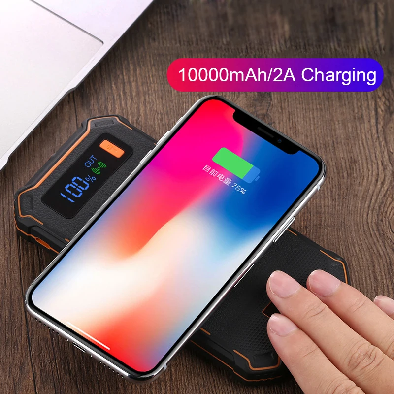 Portable Power Bank 10000mAh QI Wireless Charger with LED Light Dual USB Phone External Battery Charger Poverbank for iphone X 8 Portable Power Bank 10000mAh QI Wireless Charger with LED Light Dual USB Phone External Battery Charger Poverbank for iphone X 8