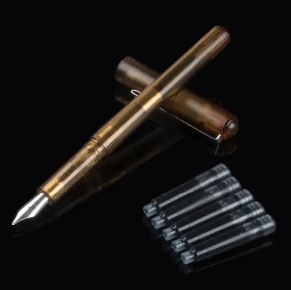 JINHAO 991 красный прозрачный матовый цвет студентов тонкий перо новая ручка перьевая - Цвет: 03