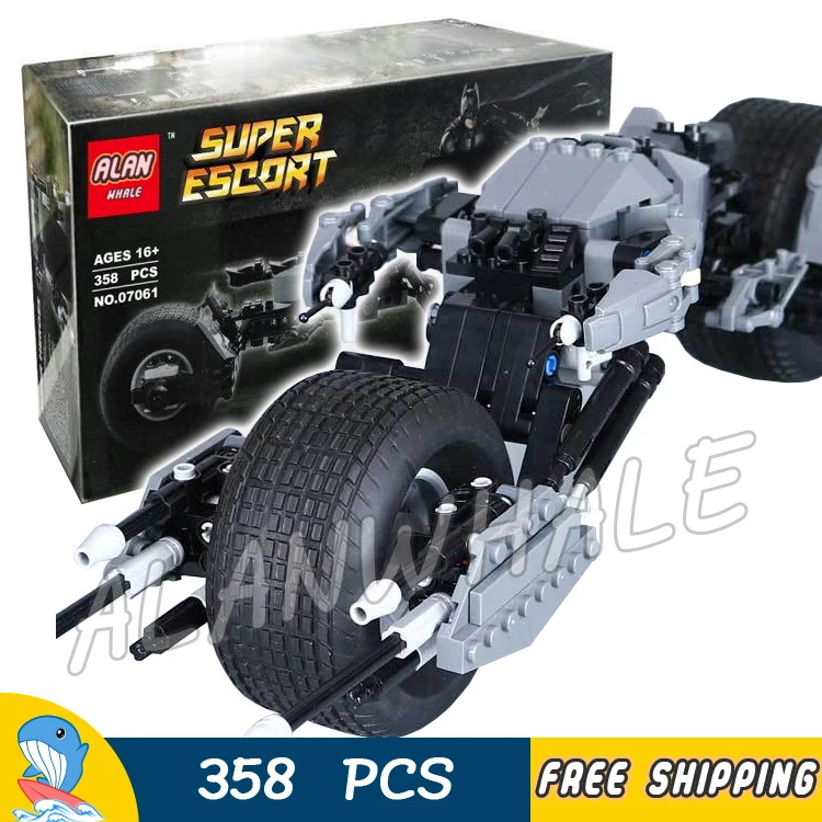 358pcs Super Heroes Batman Catwoman Catcycle Chase Bat-Pod Ultra Rare 07061 Figure Building Blocks