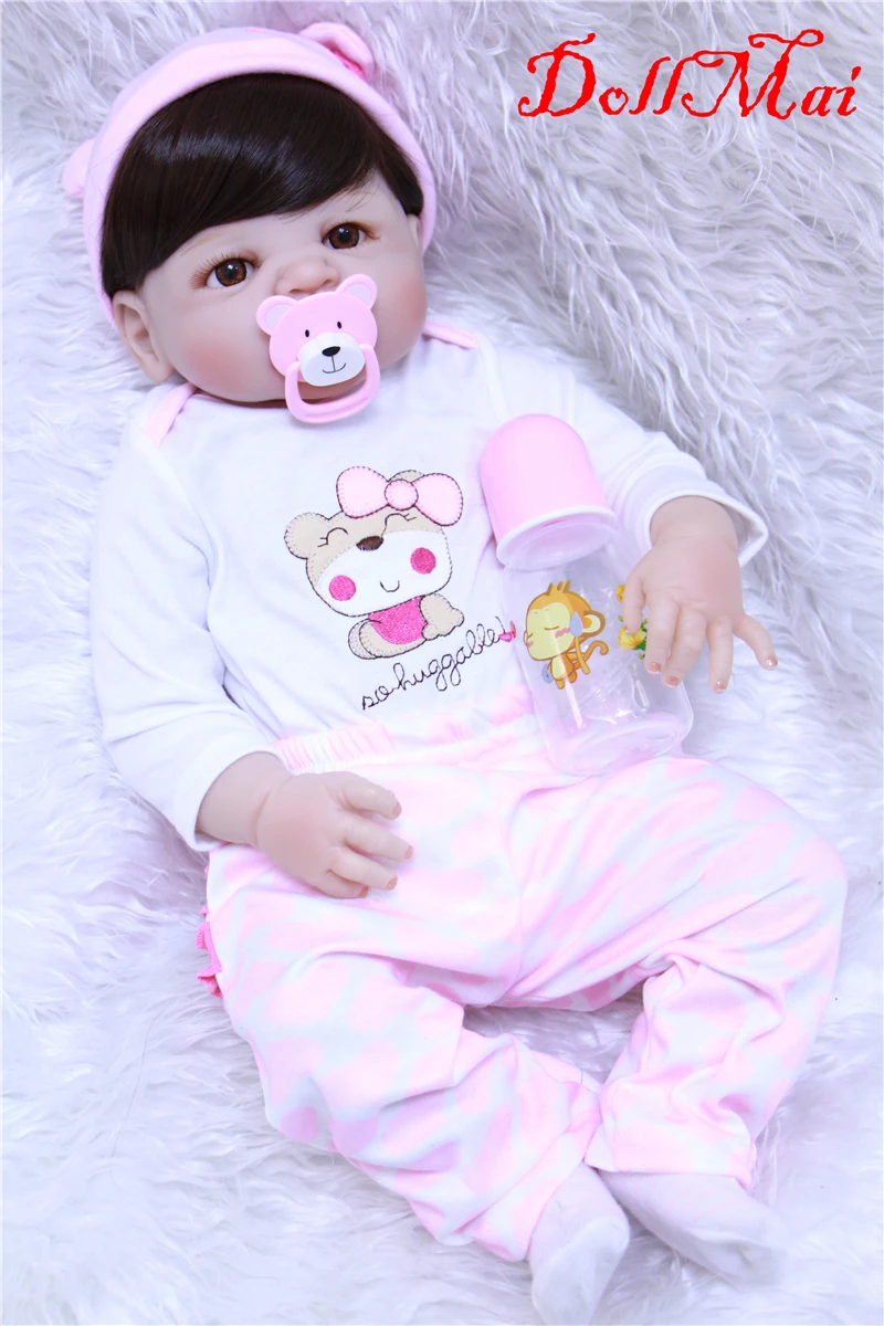 DollMai 22 дюйма силиконовые куклы reborn baby reasitc для детей подарок Bebe живой bonecas | Игрушки