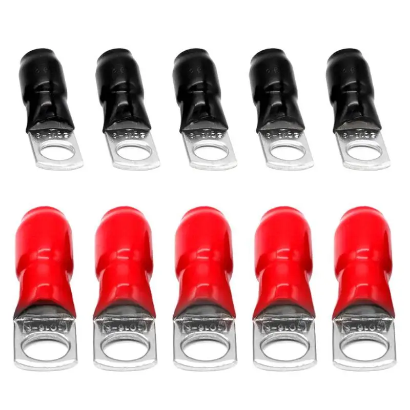 Лучший VODOOL 10 шт. Car Audio Мощность Провод Заземления кольцо клеммы 6 4 AWG M8 Car Audio Динамик системы замены разъем адаптера