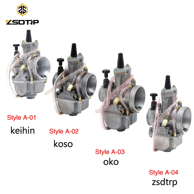 Универсальный карбюратор ZSDTRP для мотоцикла Keihin Koso OKO 21 24 26 28 30 32 34 мм с