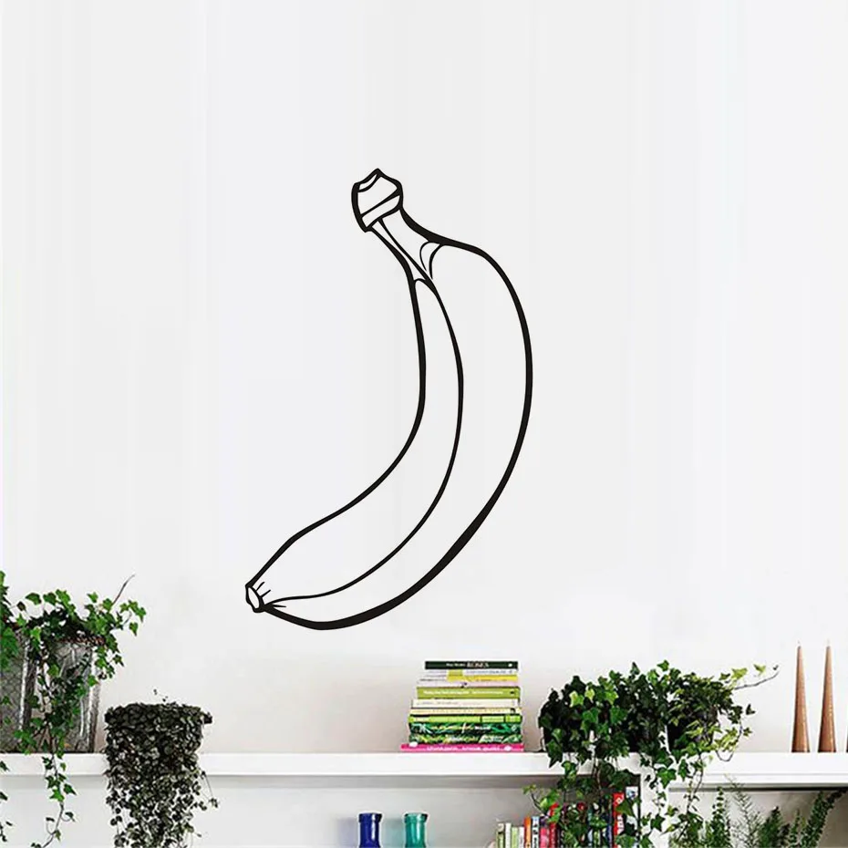 Banana Vinyl Wall Art Sticker Decal Adesivo De Parede Mural Art Home Decoration Fruits Mural Kitchen Wall Sticker Home Decor