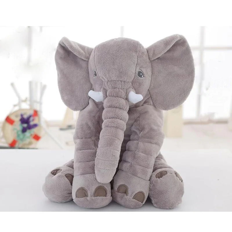 Creative Cute children bed Cushion gray Elephant Plush Toys Cute Dolls Soft Pillows Baby Sleeping Pillow doll baby birthday gift