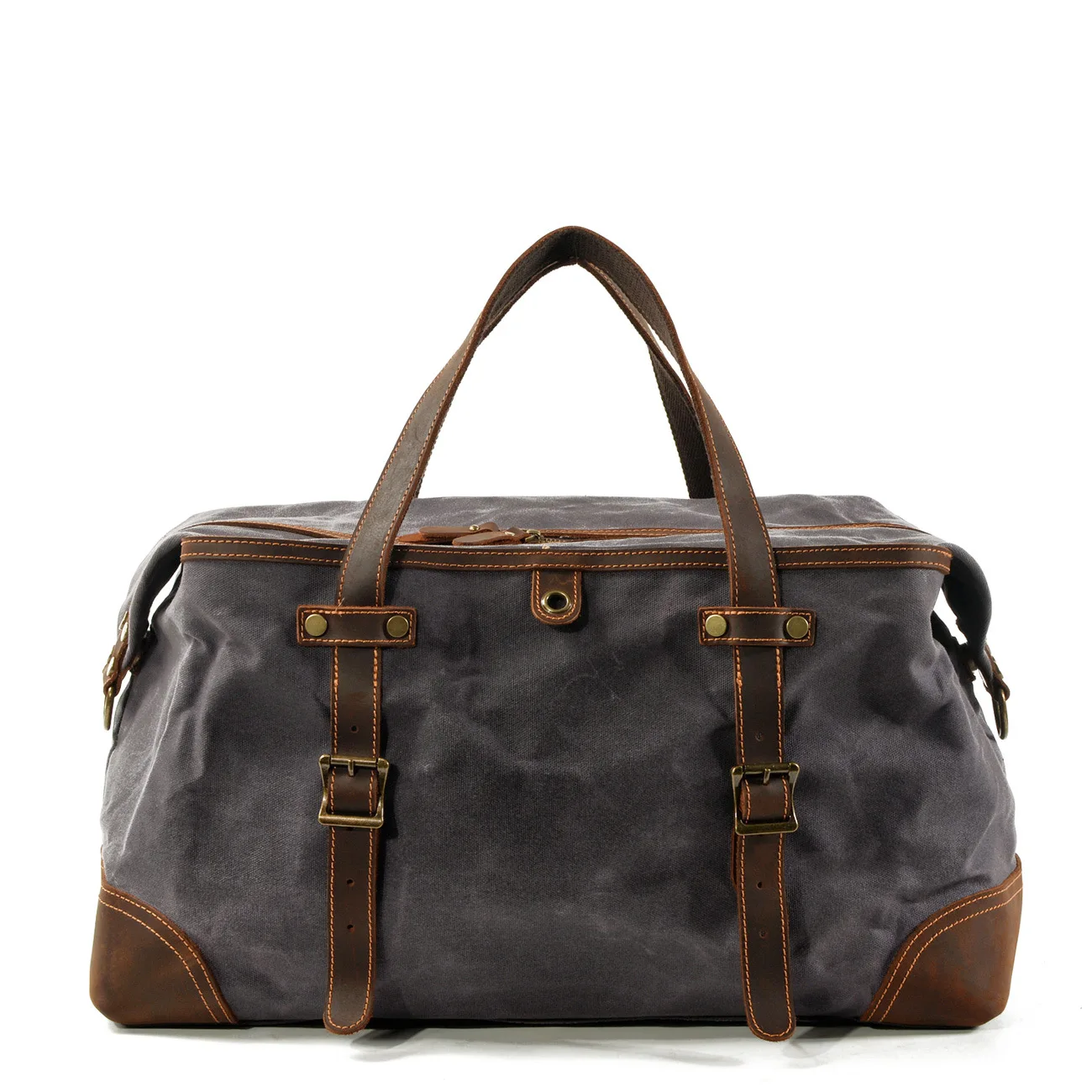 Weekender Bolso de viaje de gran tamaño para hombre, bolsa de lona  impermeable de cuero de vaca para fin de semana, para llevar de noche al  hombro, color marrón|Bolsas de viaje| -