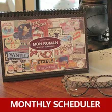 Ежемесячный/еженедельник/ежедневник, винтажная записная книжка как еженедельник планировщик с одним листом наклейки