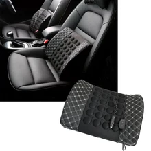 Jeazea автомобильная кожа PU массаж талии Коврики Подушки сиденье Поддержка электромобили поясничного Регулируемая сзади Подушки Детские Подушки DC12V