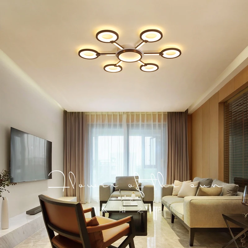 

New Brown Ceiling Lamp for living room bedroom Aluminum Modern LED Ceiling Light lamparas de techo colgante moderna